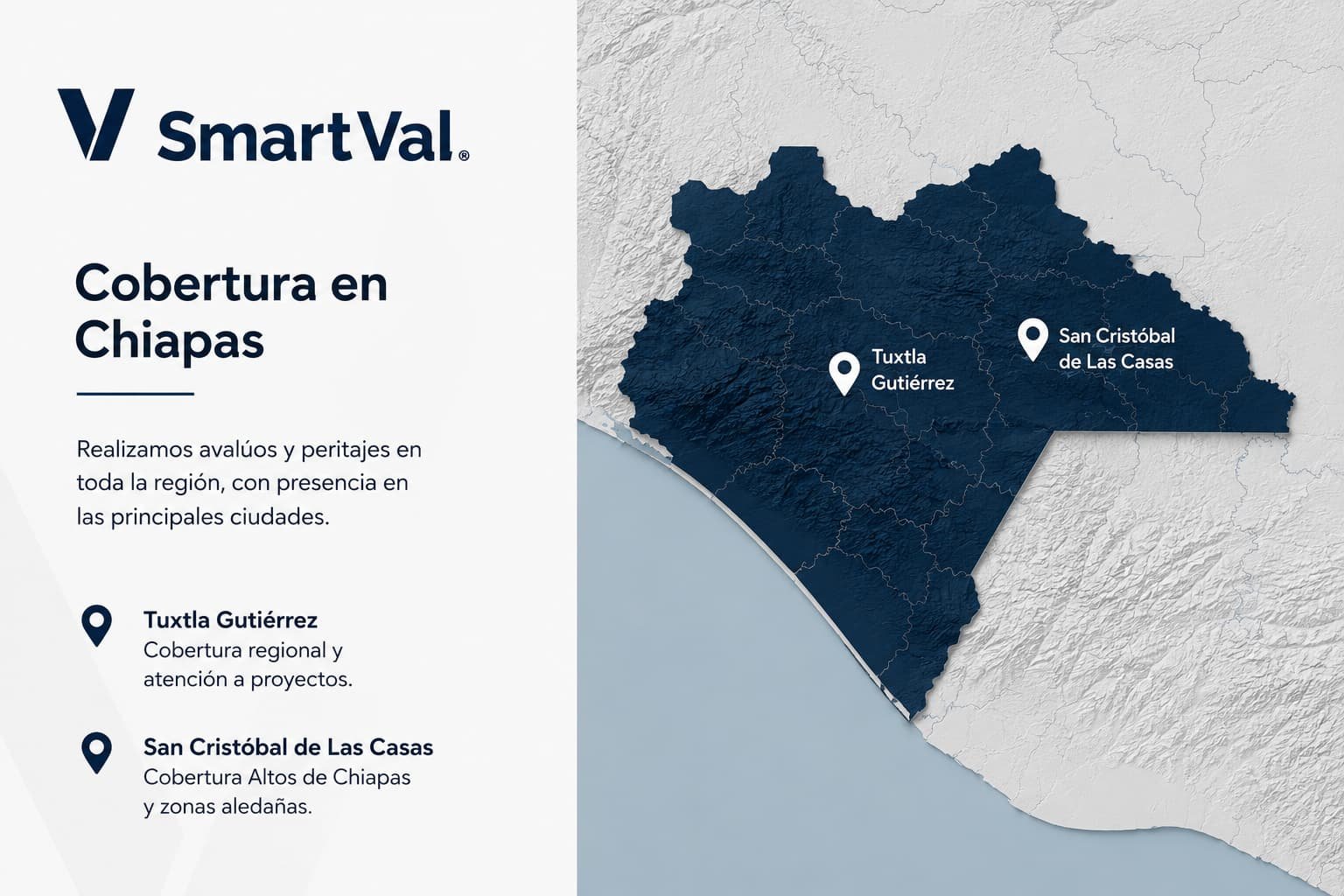 Cobertura de avalúos inmobiliarios en Tuxtla Gutiérrez y San Cristóbal de las Casas — SmartVal