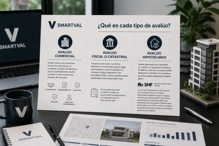 Avalúo comercial, fiscal e hipotecario: diferencias y cuál necesitas